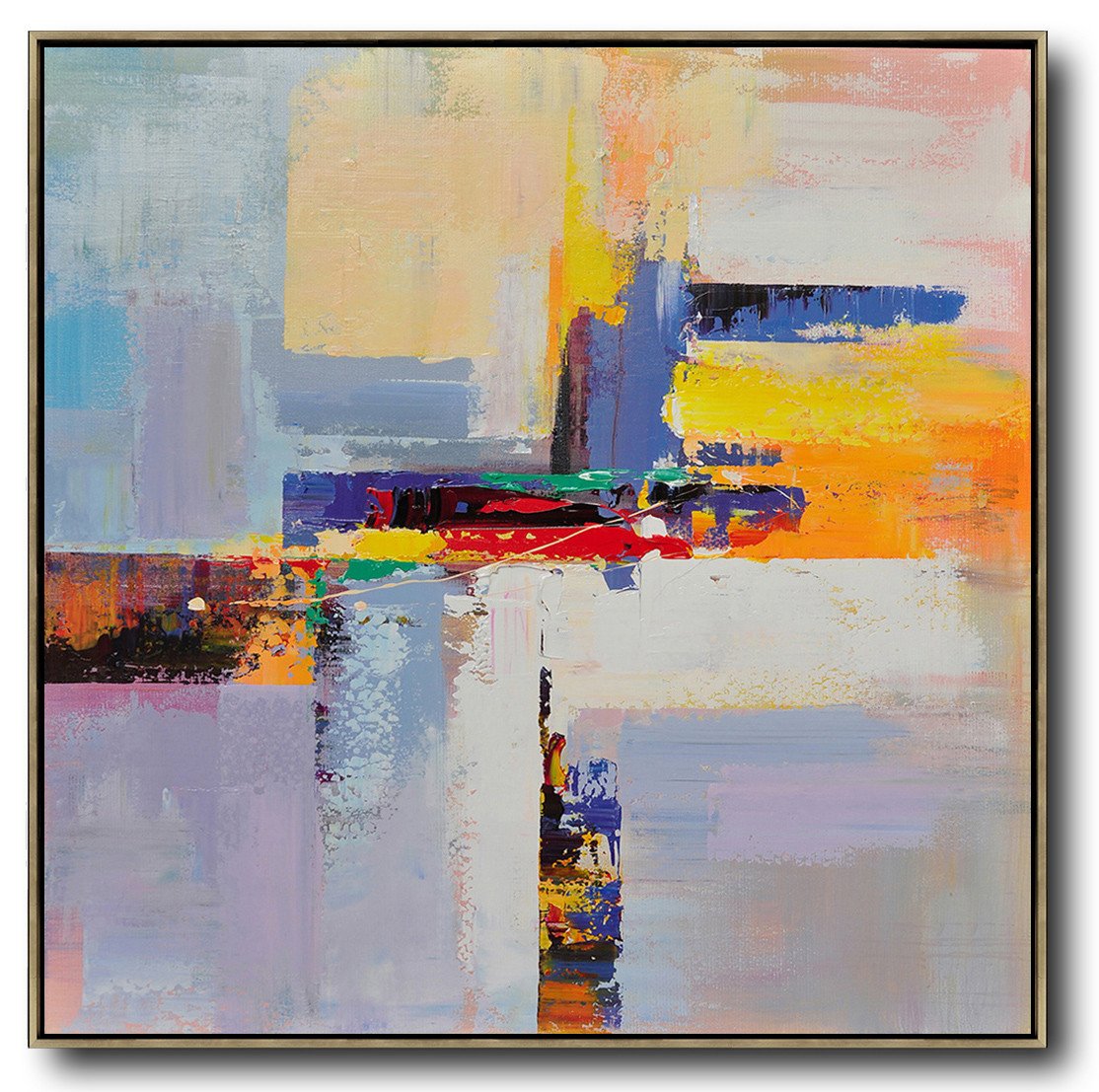 Reviews: Hand-painted oversized Palette Knife Painting Contemporary Art on canvas, large square canvas art - Abstract Canvas Art Large